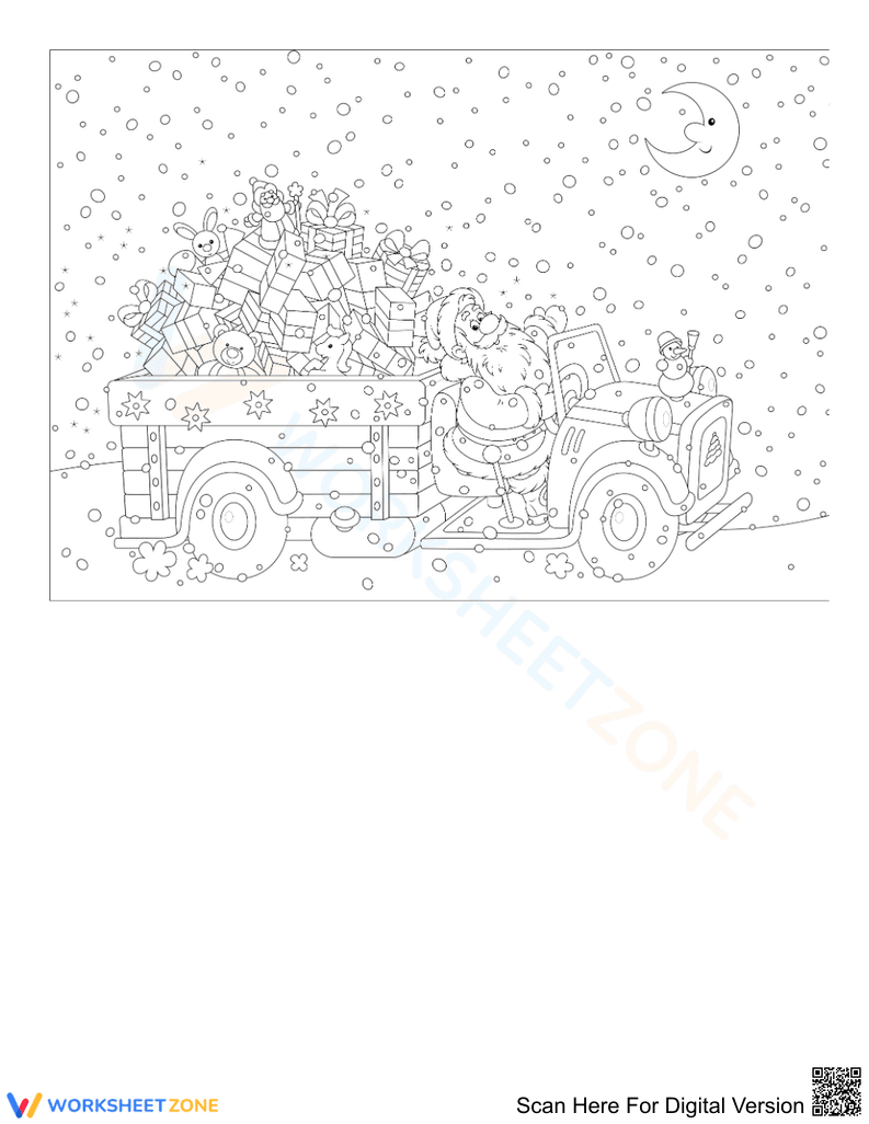 Printable Santa Christmas Coloring Page | Grade K-5 Ready - Page 1