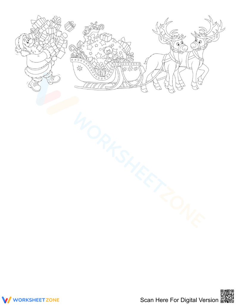 Santa Christmas Coloring Page | Essential Grade K Printable - Page 1