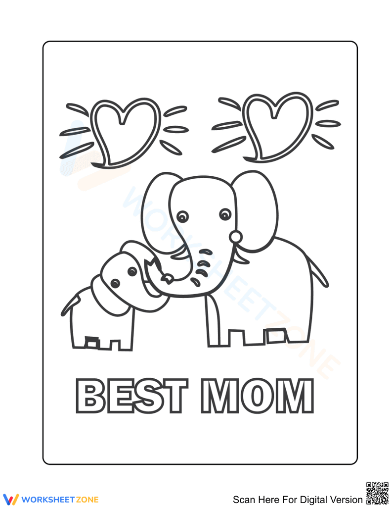 Best Mom Coloring Page | Printable Kindergarten Activity - Page 1
