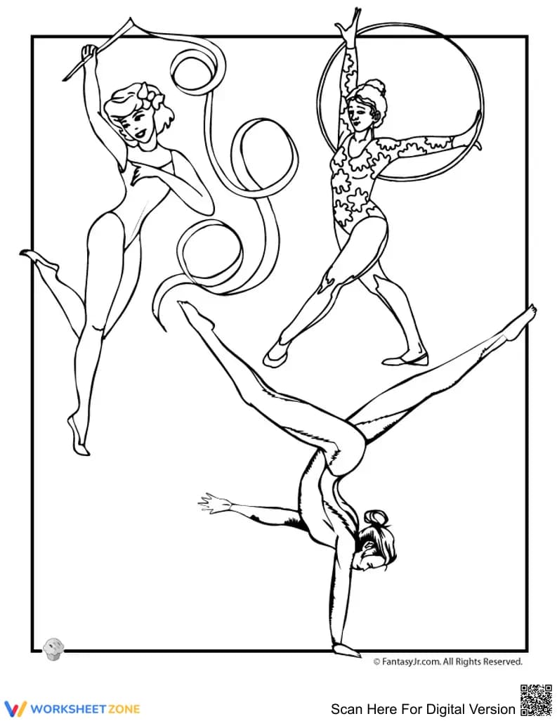 Printable Gymnastics Coloring Page | Grade 3-12 Ready - Page 1