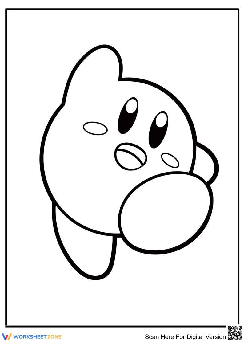 Energetic Kirby Art Worksheet - Page 1