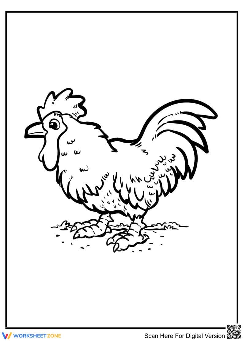 Delightful Chicken Coloring Page | Essential K-5 Printable - Page 1