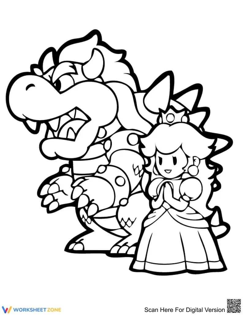 Bowser and Mario Coloring Page | Essential Printable - Page 1