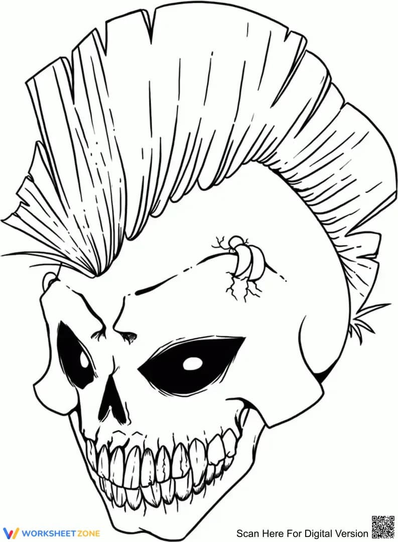 Cool Skull Art Worksheet - Page 1