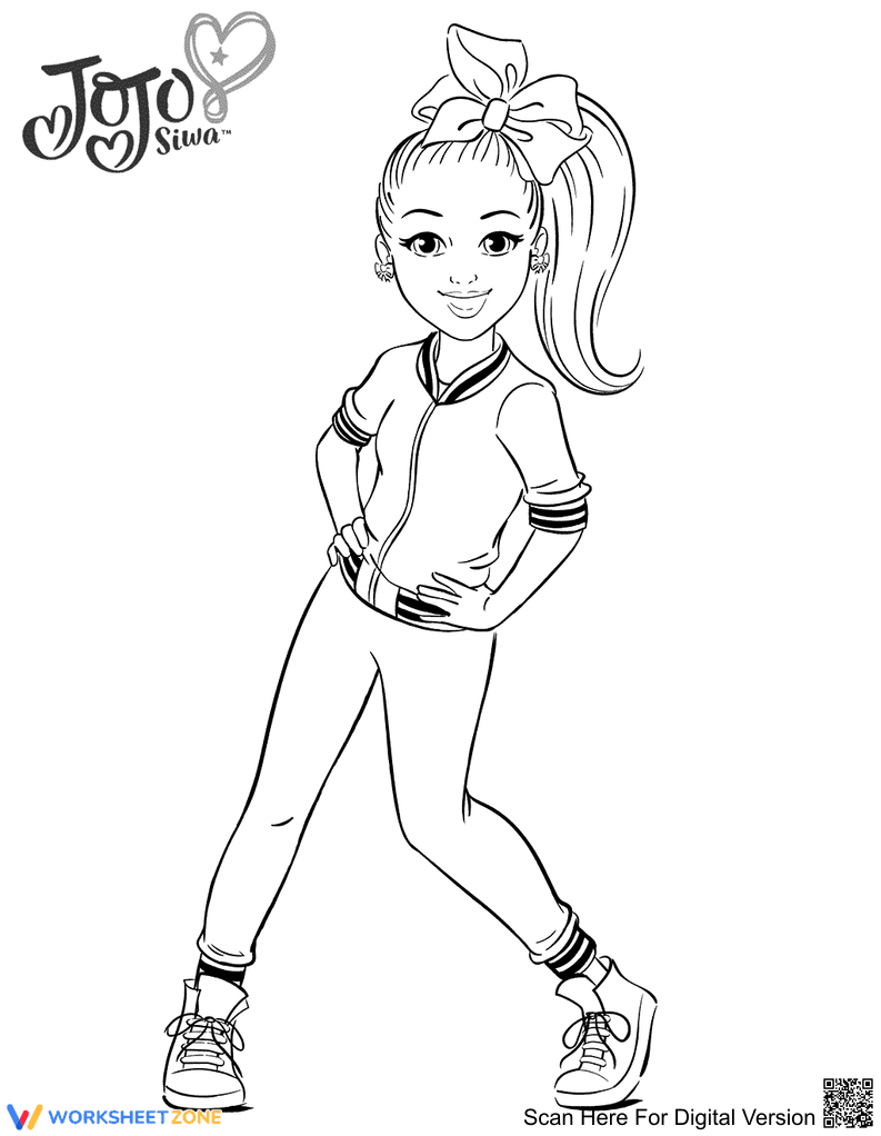 Printable JoJo Siwa Coloring Page | Grades K-5 Essential - Page 1