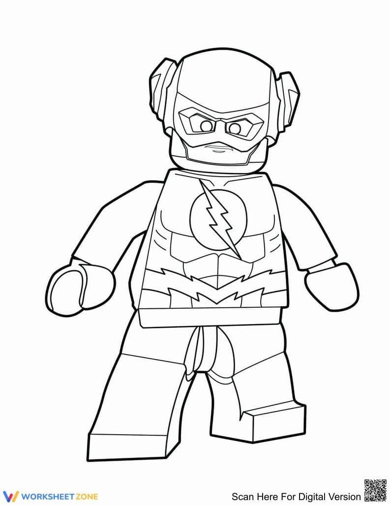 Printable Flash Chibi Coloring Page | Grade K-5 Art - Page 1