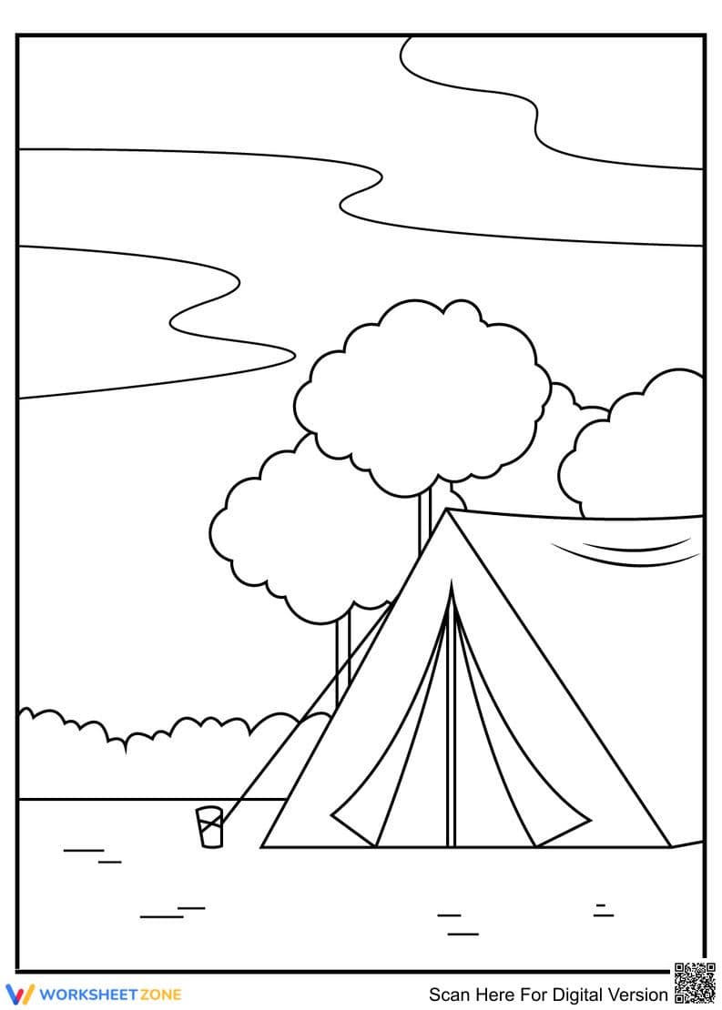 Camping Coloring Page | Essential Grade K-5 Activity - Page 1
