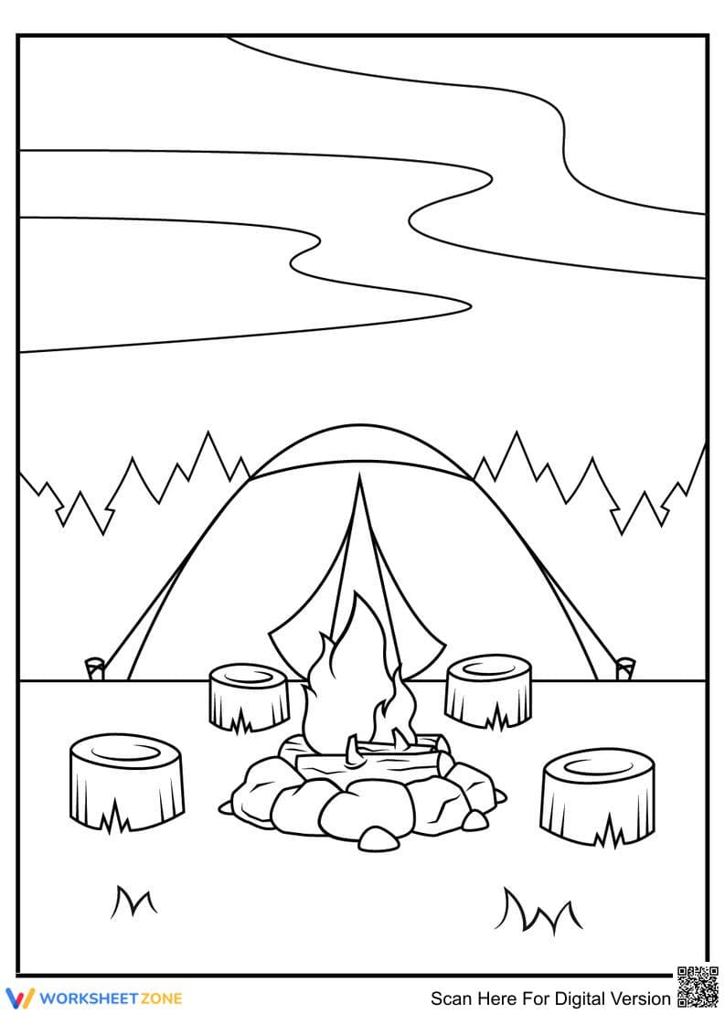 Grade K-5 Camping — Printable No-Prep Worksheet - Page 1