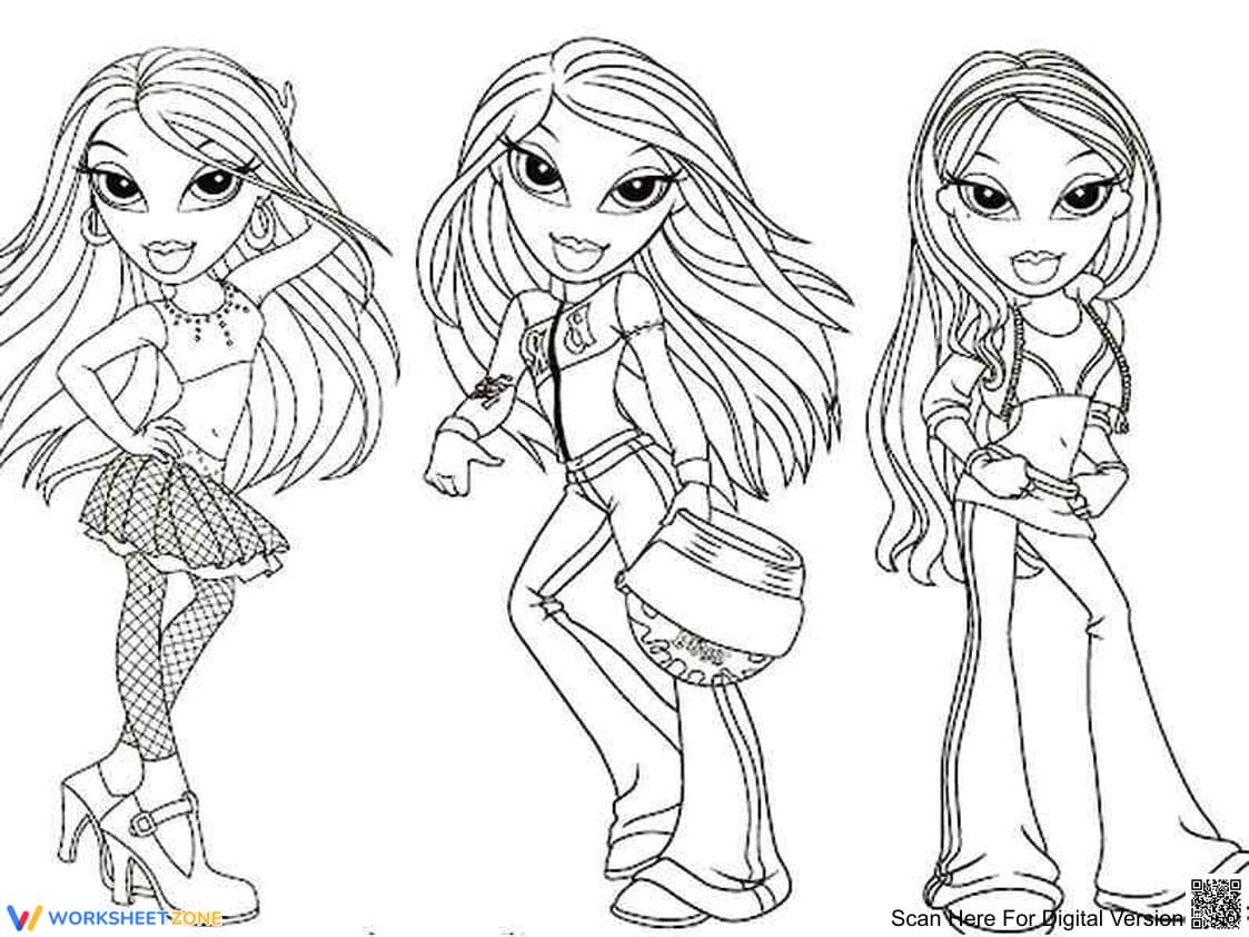 Printable Bratz Coloring Page | Grade K-5 English - Page 1