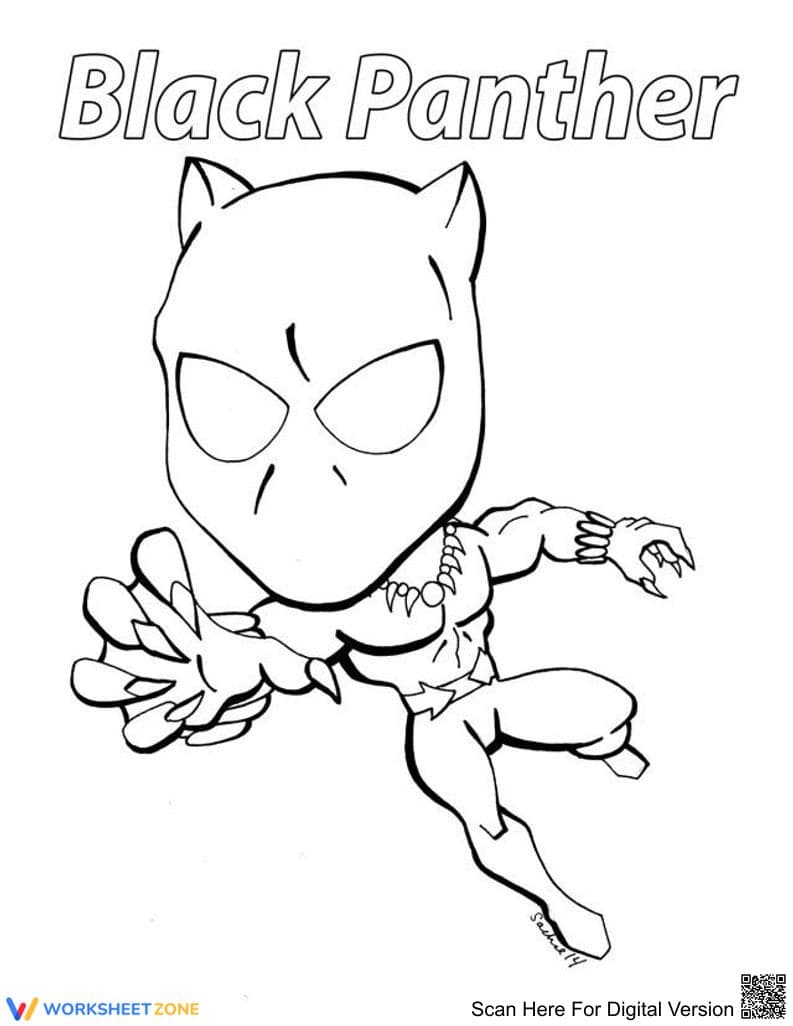 Chibi Black Panther Fun Activity - Page 1