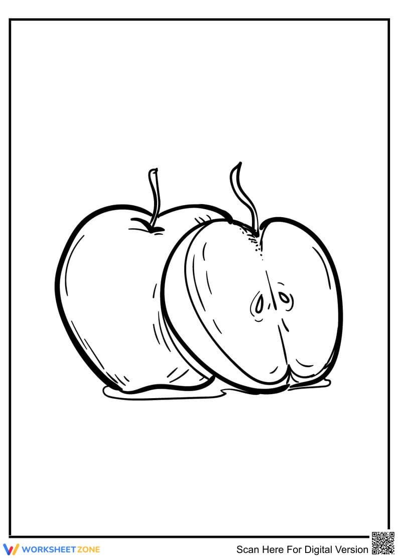 Apple Coloring Page | Essential Grade K-2 Printable - Page 1