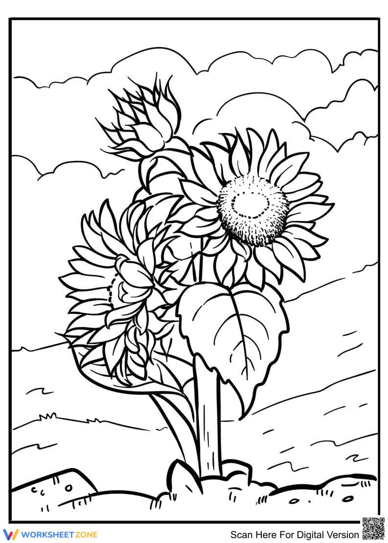 Sunflower Coloring Page | Grade K-5 Essential - Page 1