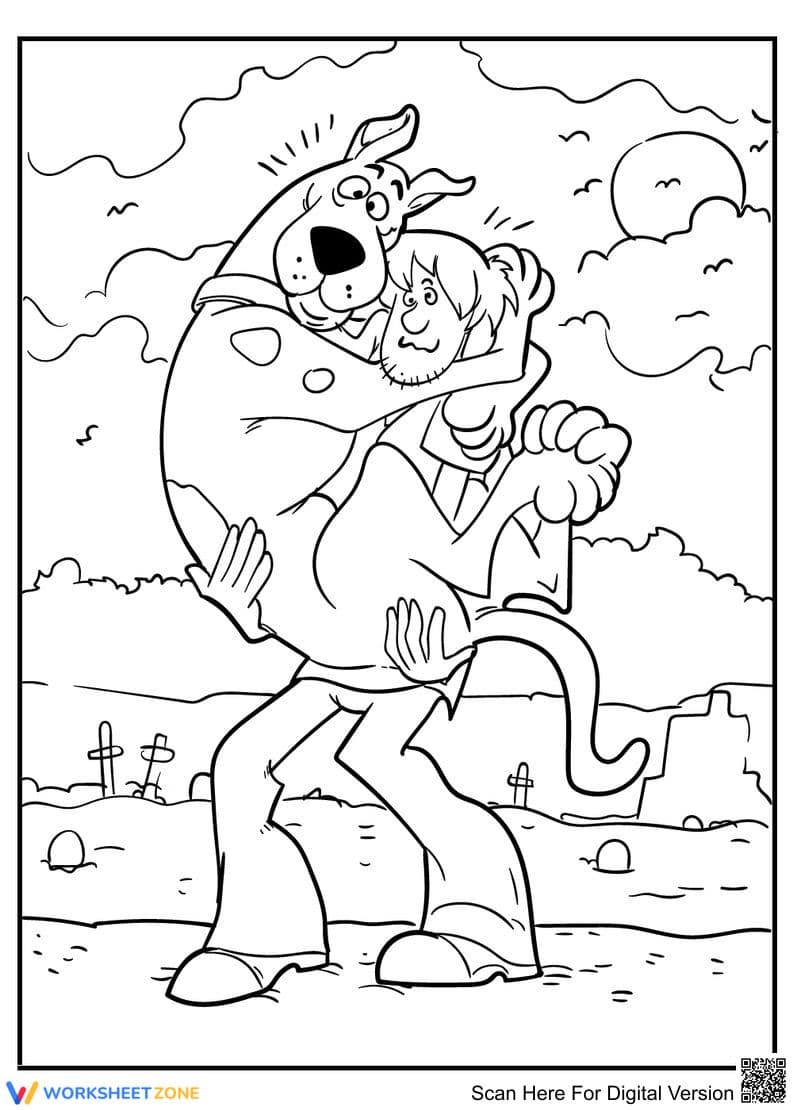 Scooby and Shaggy Coloring Page | Printable K-5 Art - Page 1
