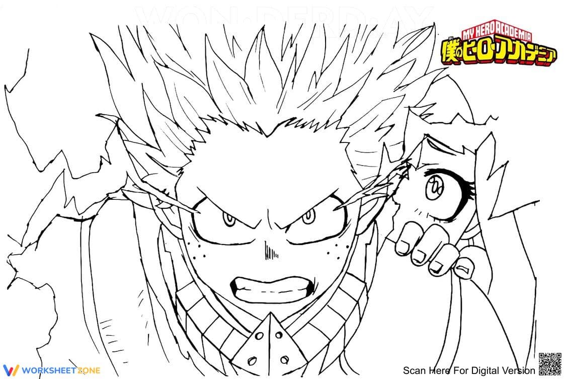 My Hero Academia Coloring Page: Deku in Action - Page 1