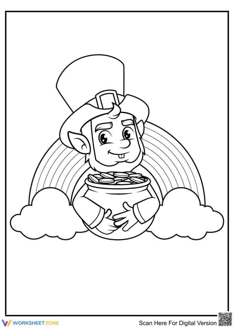Leprechaun Holding Pot of Gold - Page 1