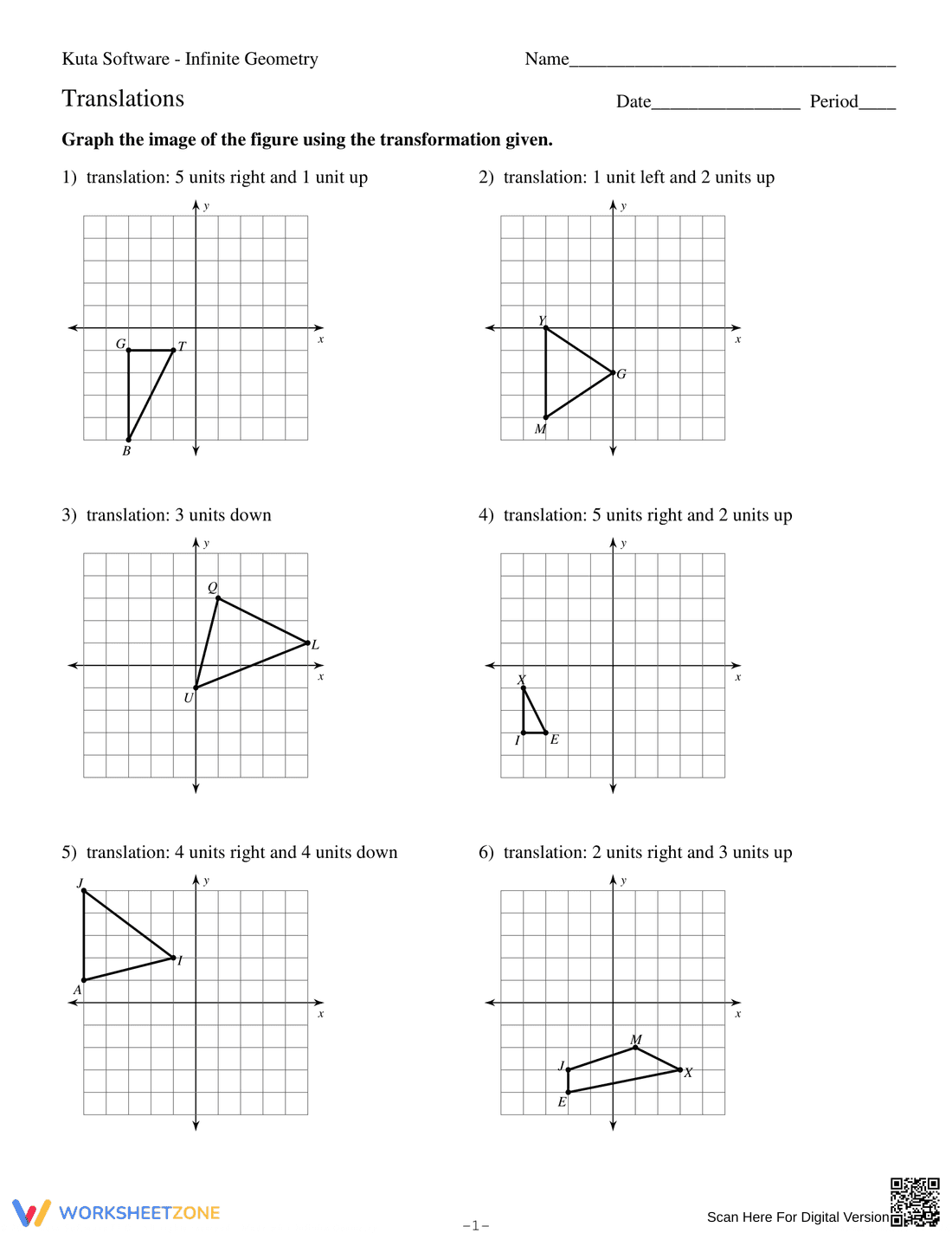 Engaging Translations Worksheet - Page 1