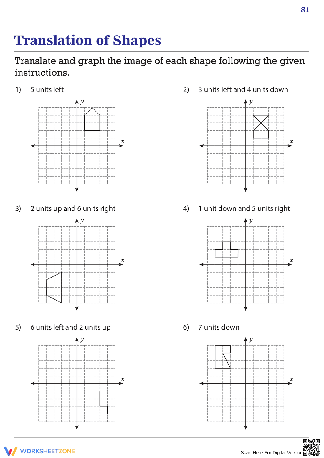 Translation of Shapes - Page 1