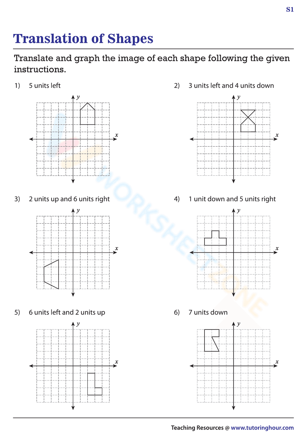 Translation of Shapes - Page 1