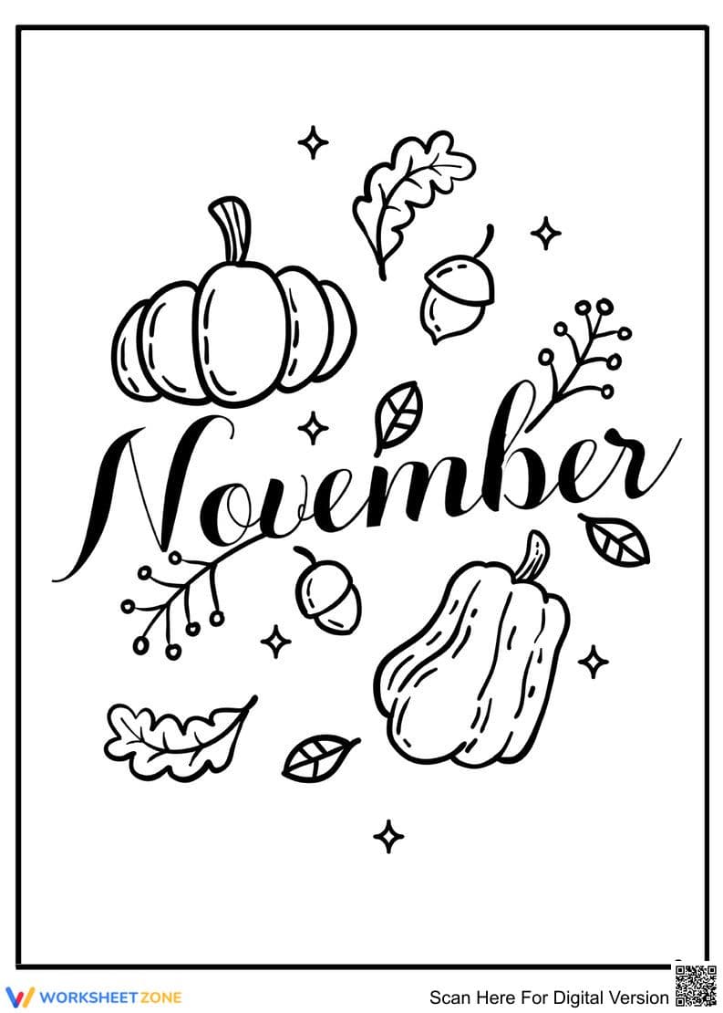 November Coloring Page | Grade 5 Essential Printable - Page 1