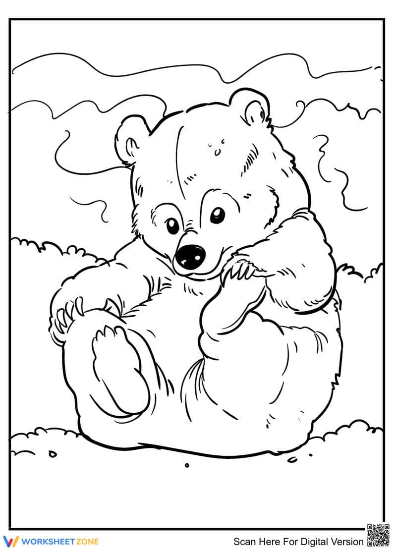 Cute Bear Cub Coloring Page - Page 1