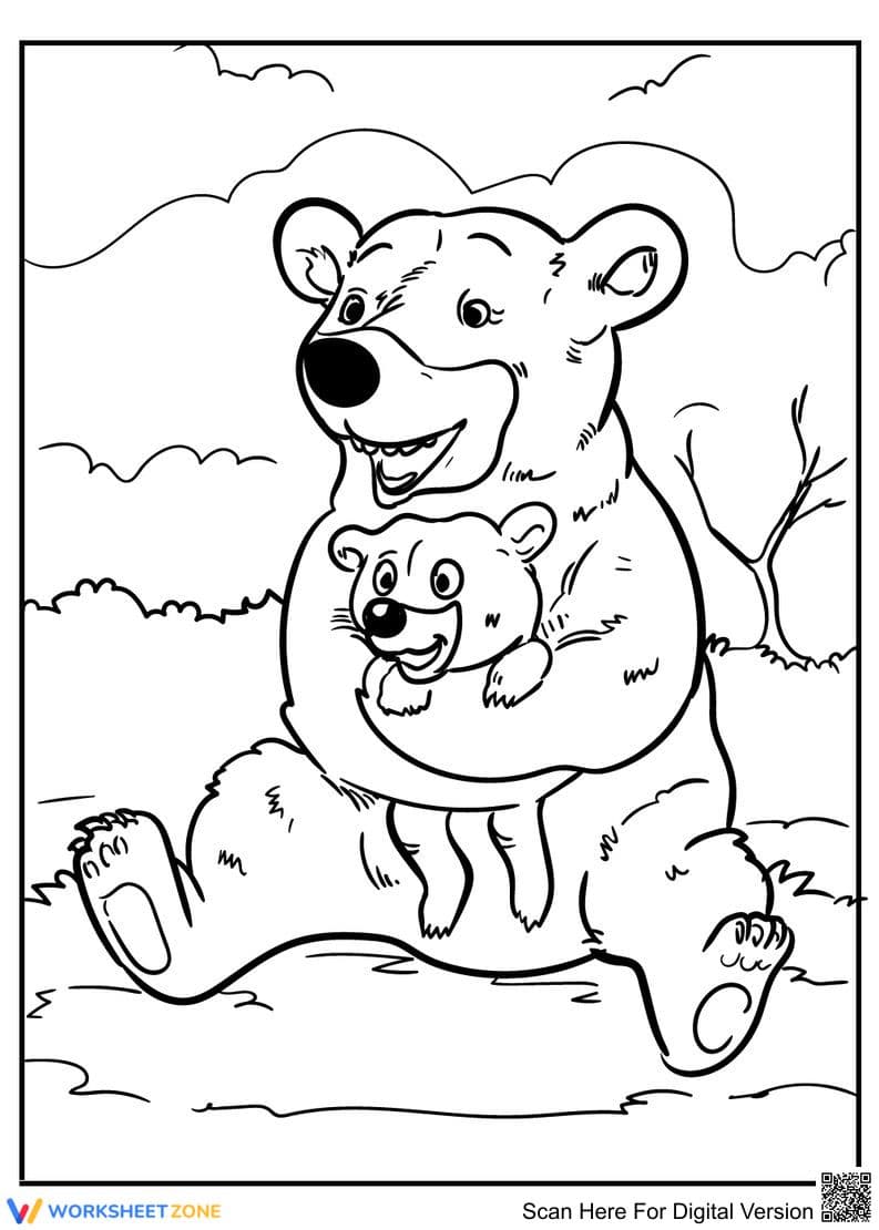 Mommy Bear Coloring Page | Essential Grade K-5 Printable - Page 1