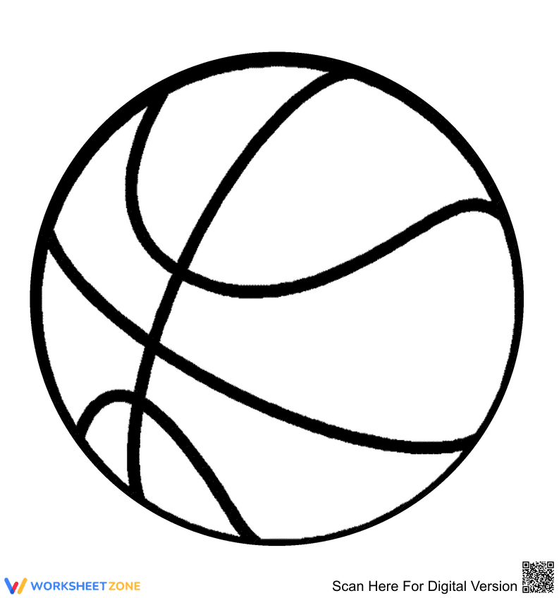 Basketball Coloring Page | Printable Grade K-5 Art - Page 1