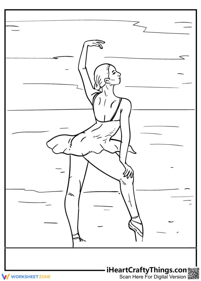 Printable Ballet Dancer Coloring Page | Grades K-5 - Page 1