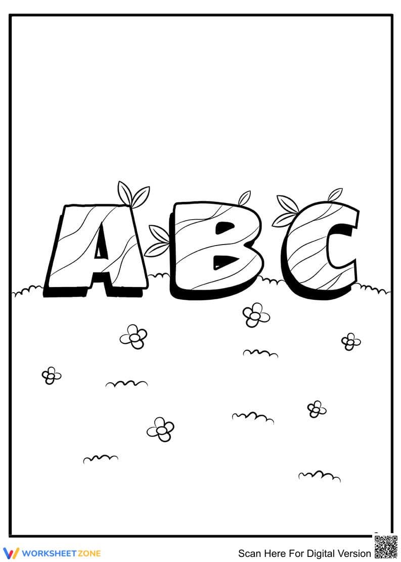 Letters ABC Printable Coloring Page | Kindergarten Ready - Page 1