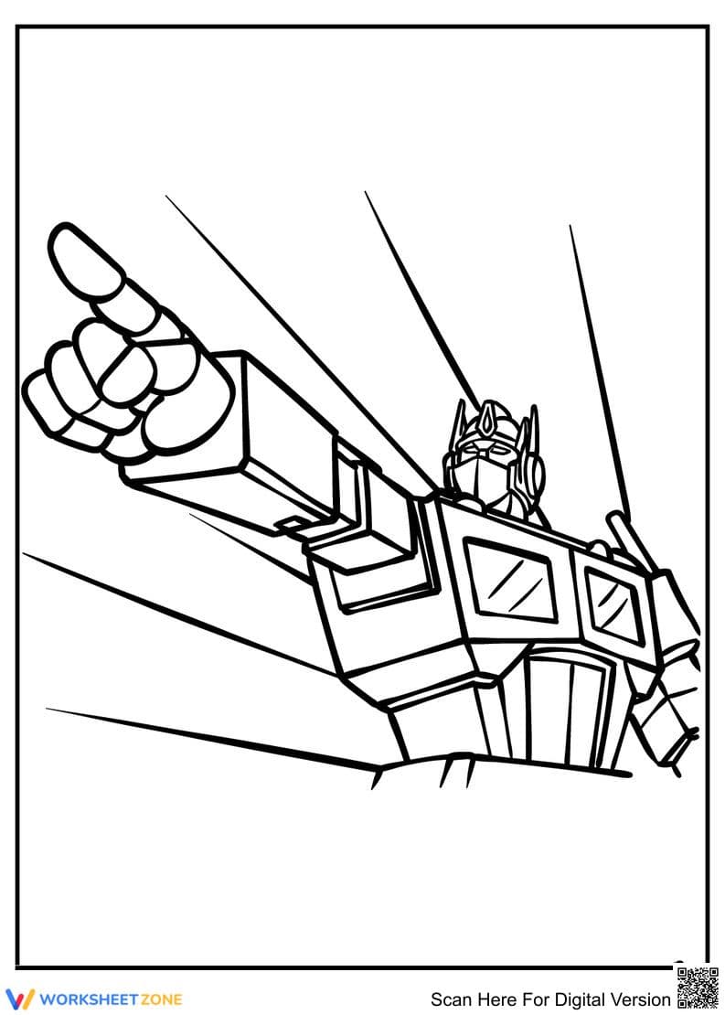 Cool Transformers Printable Coloring Page | Grade K-5 - Page 1