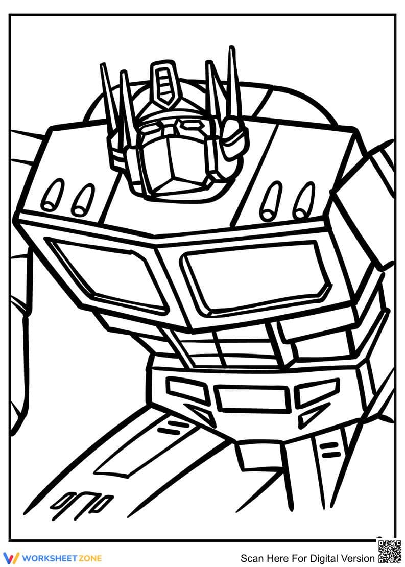 Strong Transformer Coloring Page | Essential Grade K-5 - Page 1