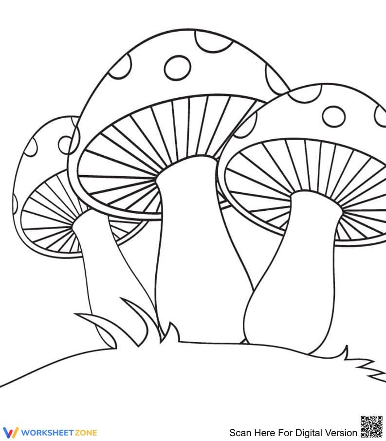 Mushroom Coloring Page | Grade K-5 Printable - Page 1