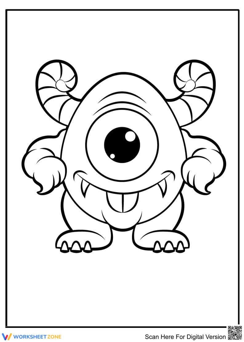 Cute Monster Worksheet - Page 1