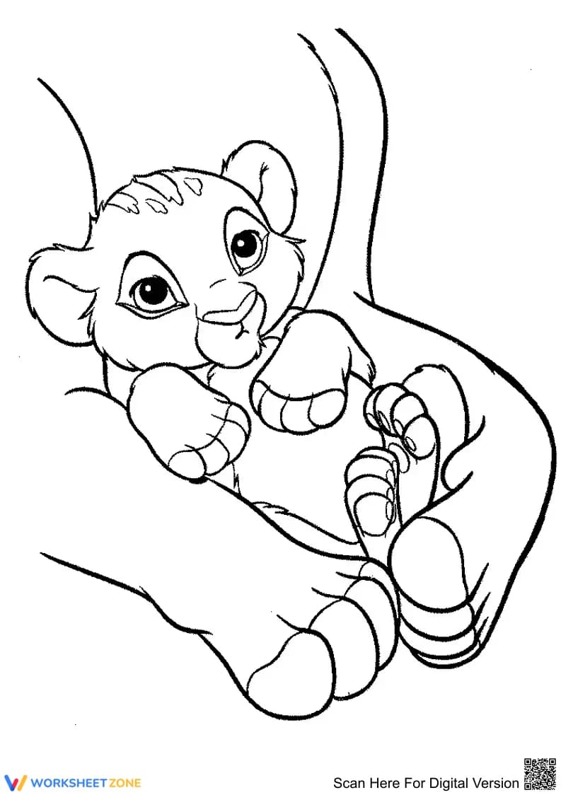 Baby Lion Coloring Page | Essential Grade K-5 Printable - Page 1