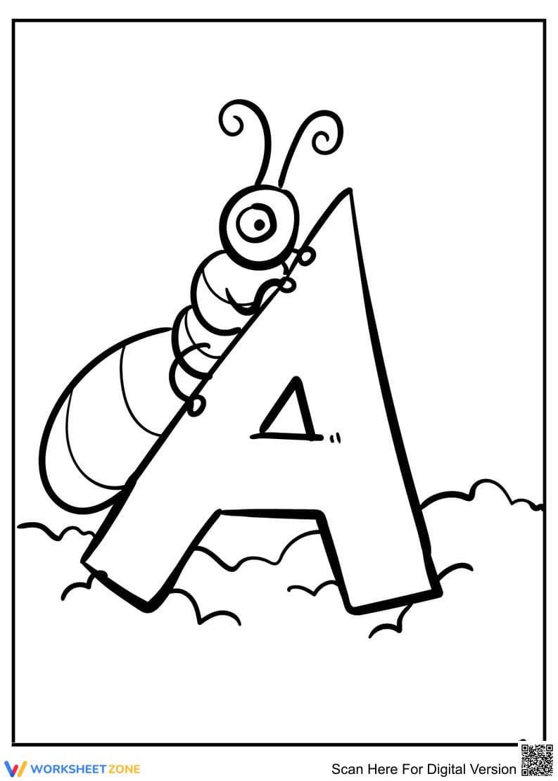 Letter A Coloring Worksheet | Essential Kindergarten Ready - Page 1