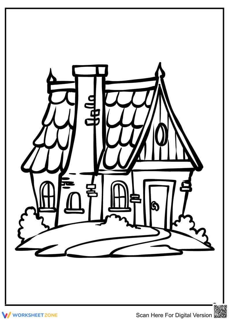 Grade K-5 Old House — Printable No-Prep Worksheet - Page 1