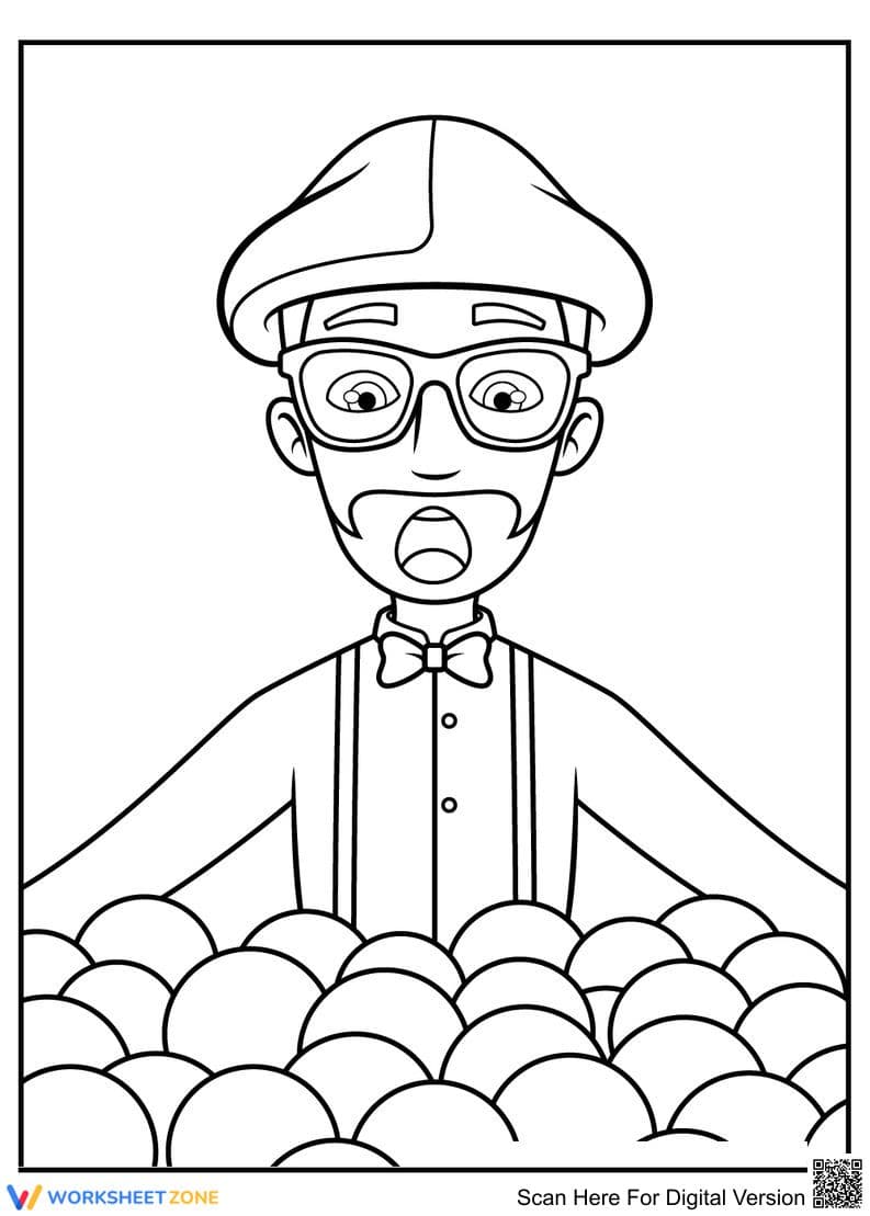 Surprised Blippi Fun Worksheet - Page 1