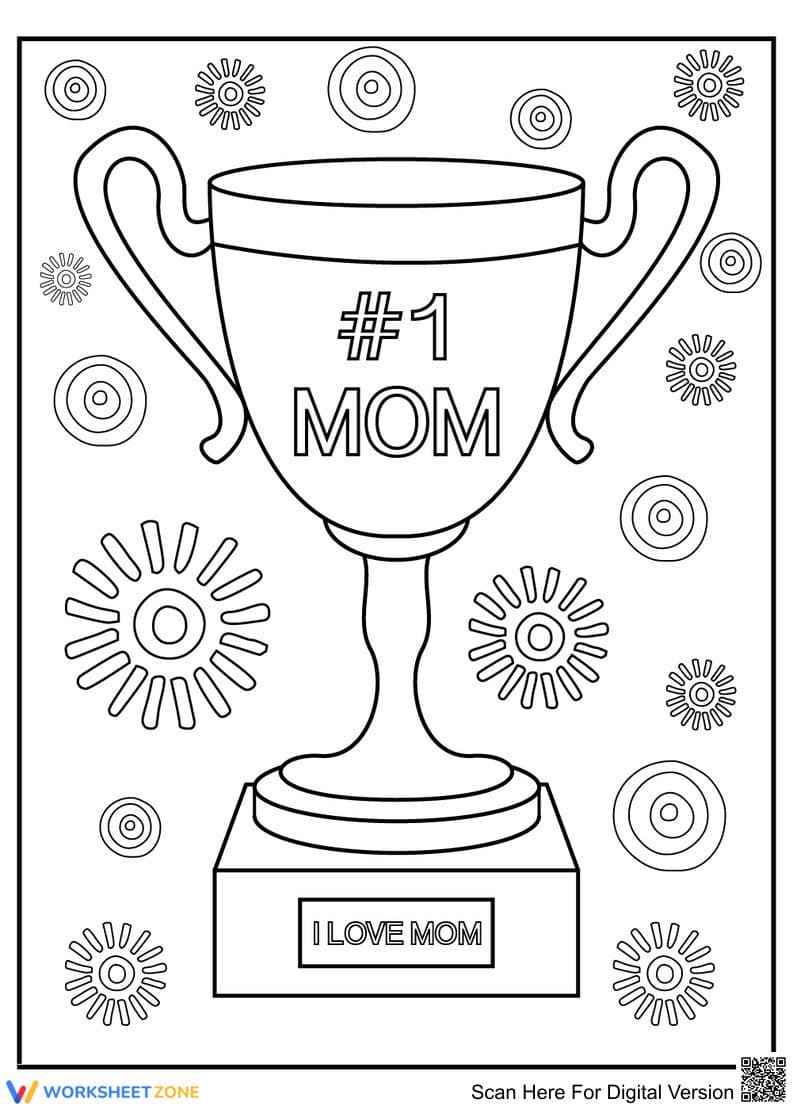 Number 1 Mom Coloring Page | Essential Holiday Activity - Page 1