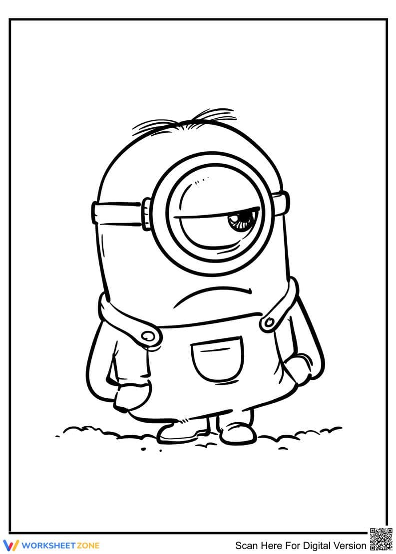 Upset Minion Coloring Page | Essential Grade K-5 Art - Page 1