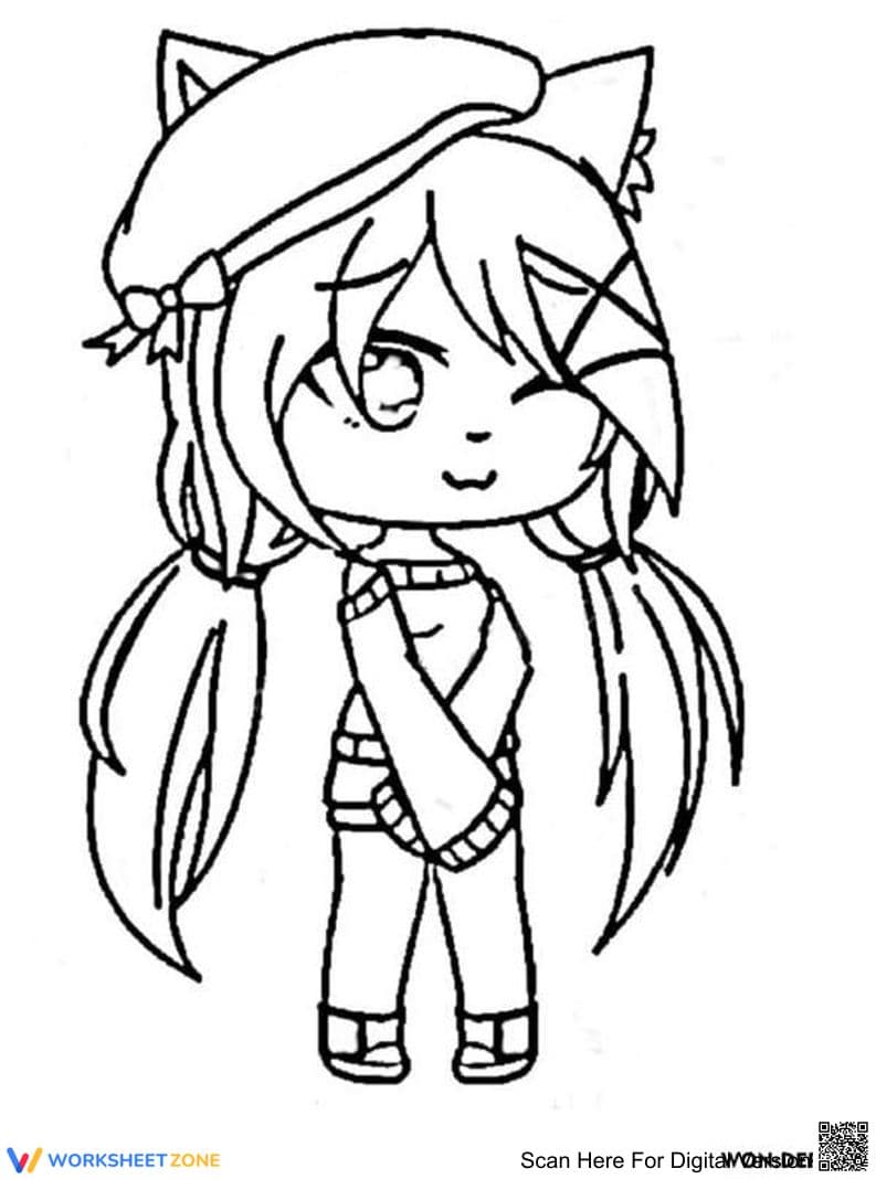 Cute Girl from Gacha Life Illustration Worksheet - Page 1