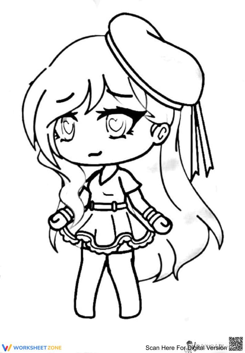 Charming Girl from Gacha Life Worksheet - Page 1
