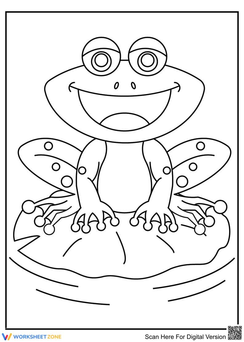 Happy Little Frog Illustration Worksheet - Page 1