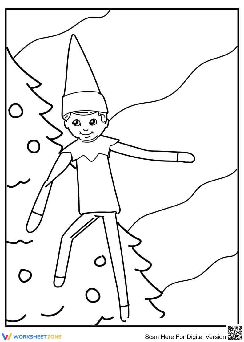 Christmas Fun: Elf Coloring - Page 1