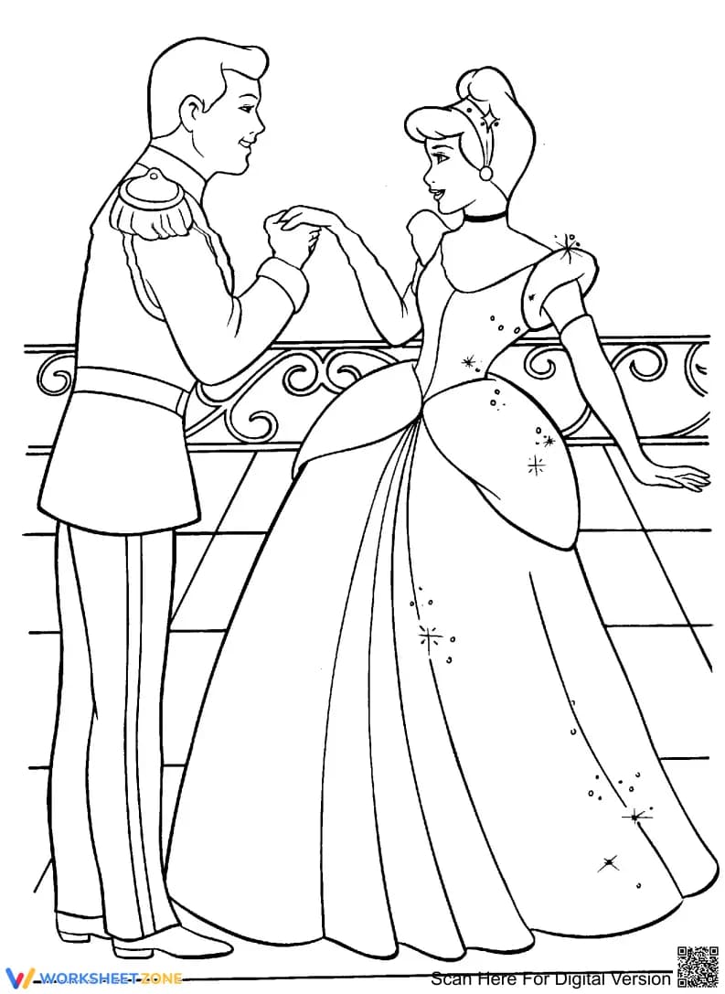 Cinderella Coloring Page | Essential Grade K-2 Printable - Page 1