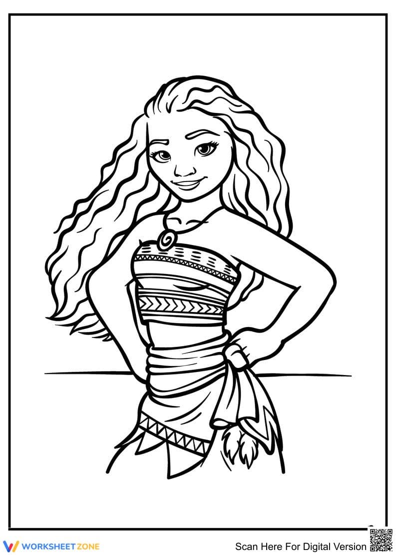 Gorgeous Moana Illustration Worksheet - Page 1