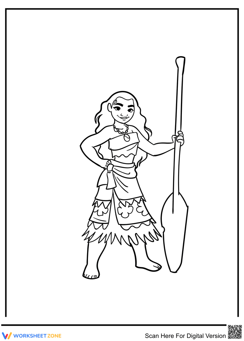 Cool Moana Illustration Worksheet - Page 1