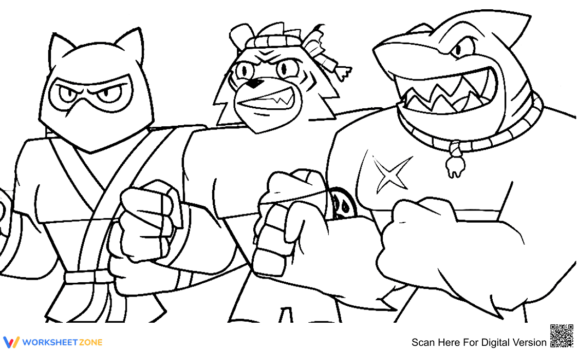Happy Goo Jit Zu Coloring Page | Essential Printable - Page 1