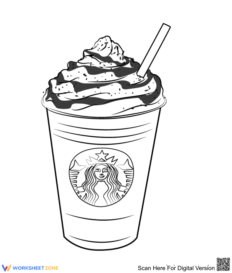 Caramel Freeze Coloring Page | Essential K-5 Art - Page 1