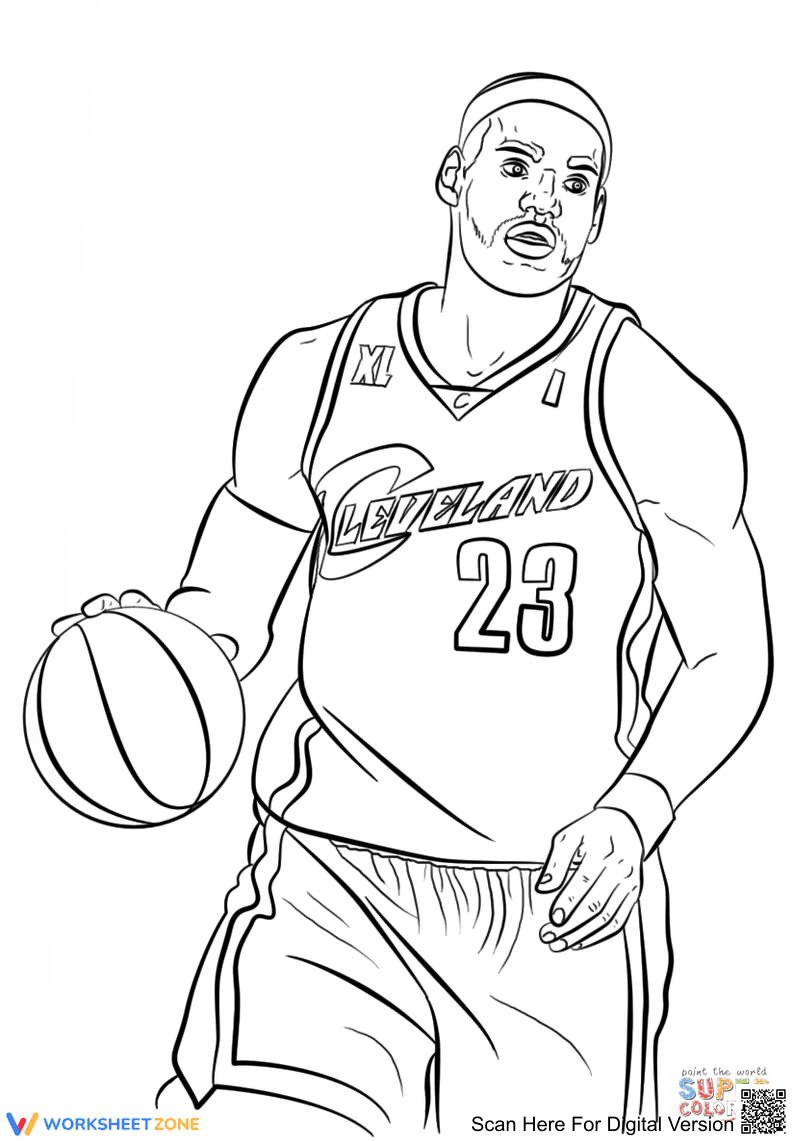 LeBron James Coloring Page | Essential Grade K-5 Art - Page 1