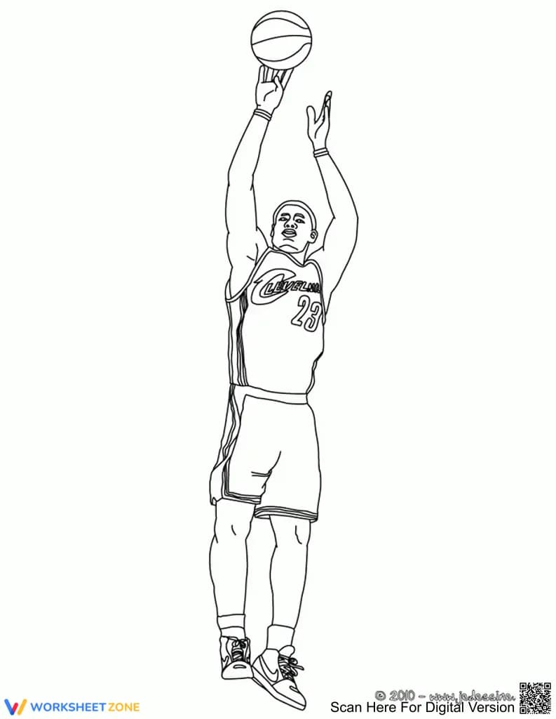 LeBron James Coloring Page | Essential Grade K-5 Art - Page 1