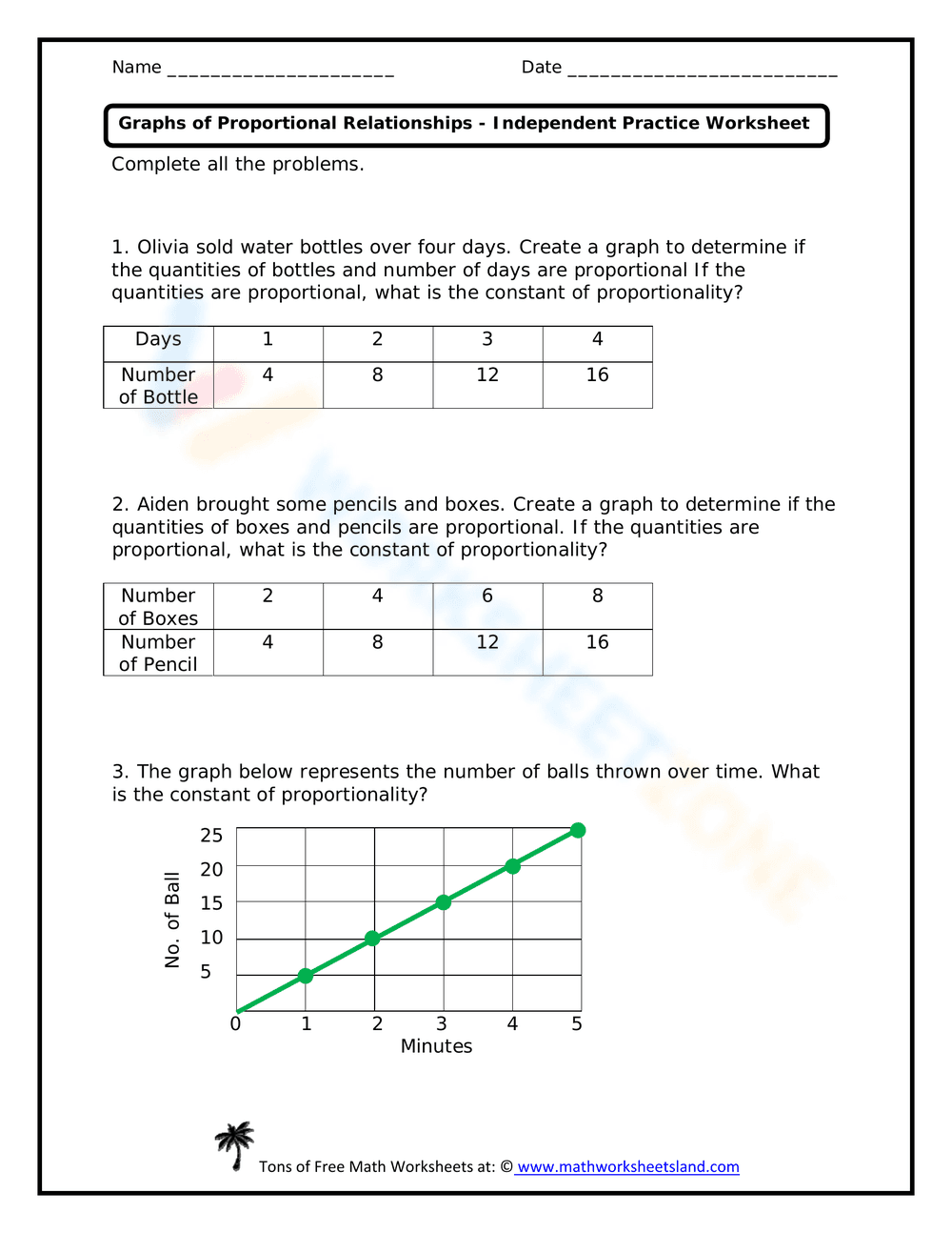 Proportionality: To Be or Not to Be Worksheet - Page 1